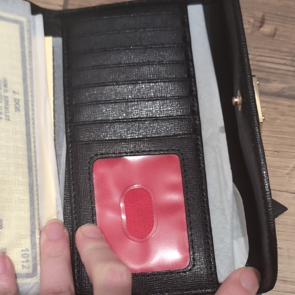 Dooney & Bourke Red And Black Checked Wallet - Picture 5 of 6